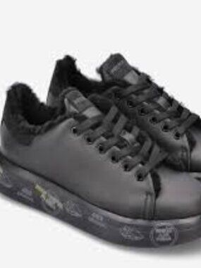 NEW PREMIATA BELLE 5074 Black Fur Lined Sneaker Size EU39